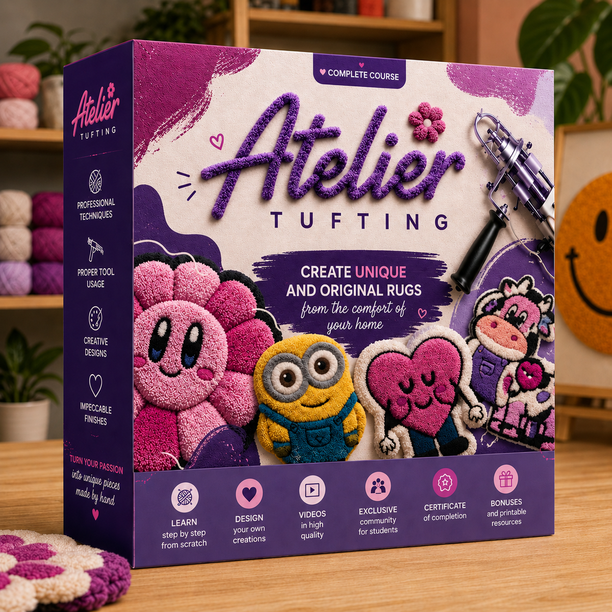 ATELIER TUFTING™ — CURSO COMPLETO + 6 BONOS GRATIS